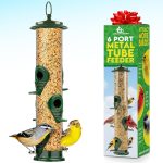 Gray Bunny Finch Bird Feeder Metal Squirrel Proof Outdoor-0