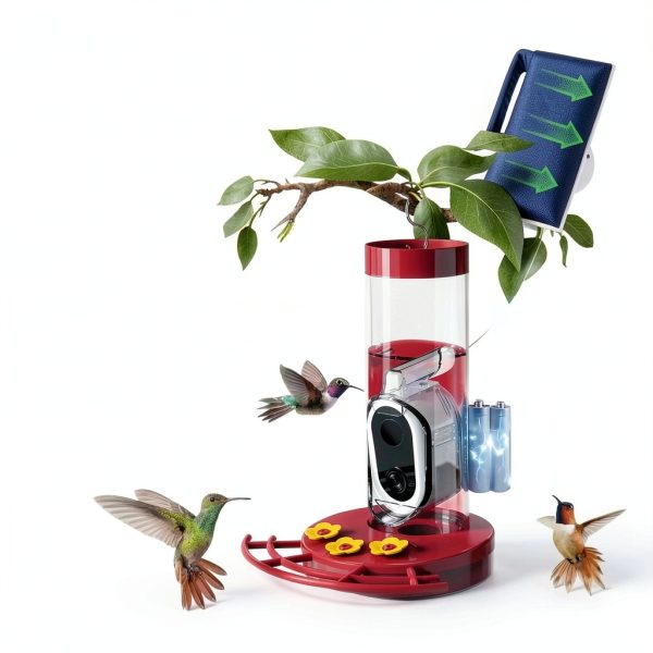 TT Nature Solar Hummingbird Feeder Camera Red Easy Refill-7