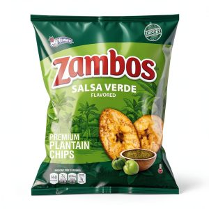 Zambos Plantain Chips Salsa Verde Flavor Premium Snack-0