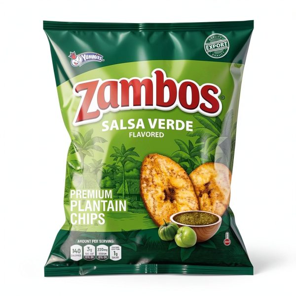 Zambos Plantain Chips Salsa Verde Flavor Premium Snack-0