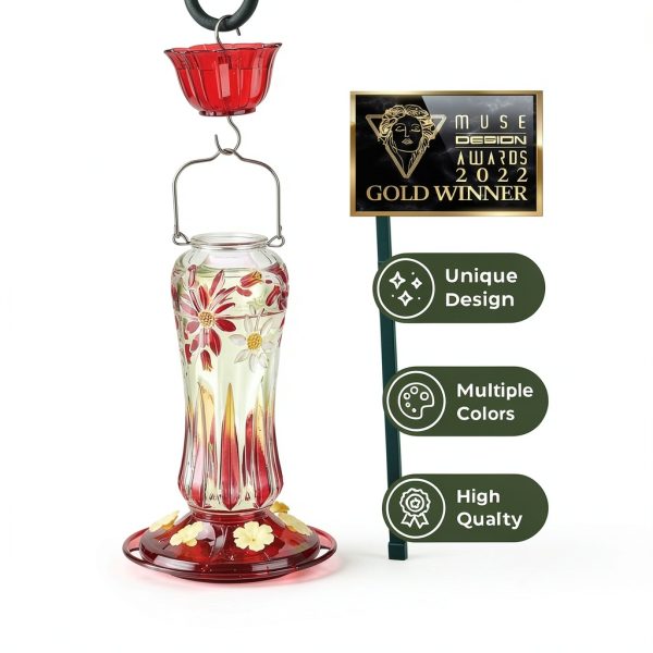 Kingsyard Hummingbird Feeder Glass Ant Bee Resistant Design-7