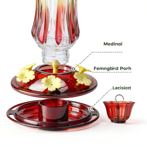Kingsyard Hummingbird Feeder Glass Ant Bee Resistant Design-3