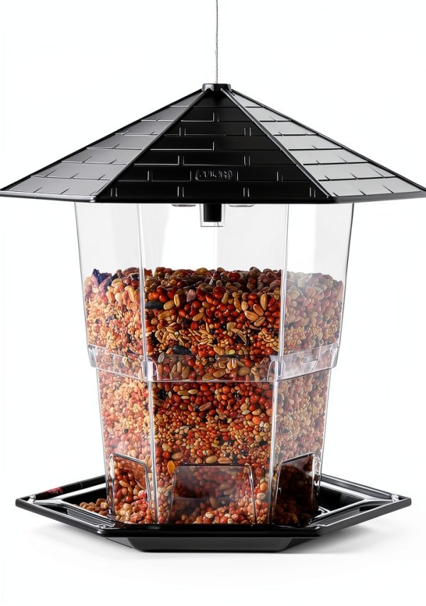 Jealoeur Bird Feeder Black Squirrel Proof Weather Resistant-4