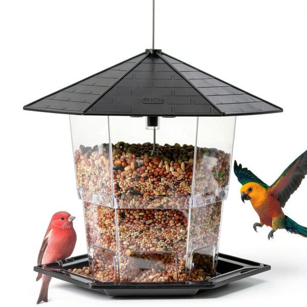 Jealoeur Bird Feeder Black Squirrel Proof Weather Resistant-1