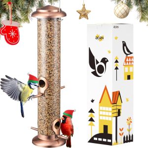 iBorn Copper Bird Feeder Finch Seed Rust Resistant Hanging-0