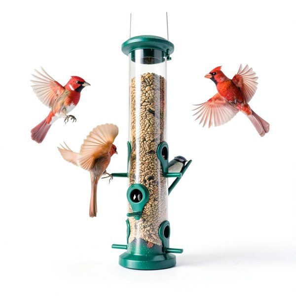 Kingsyard Bird Feeder Clear Tube 6 Ports Wildlife Garden-5