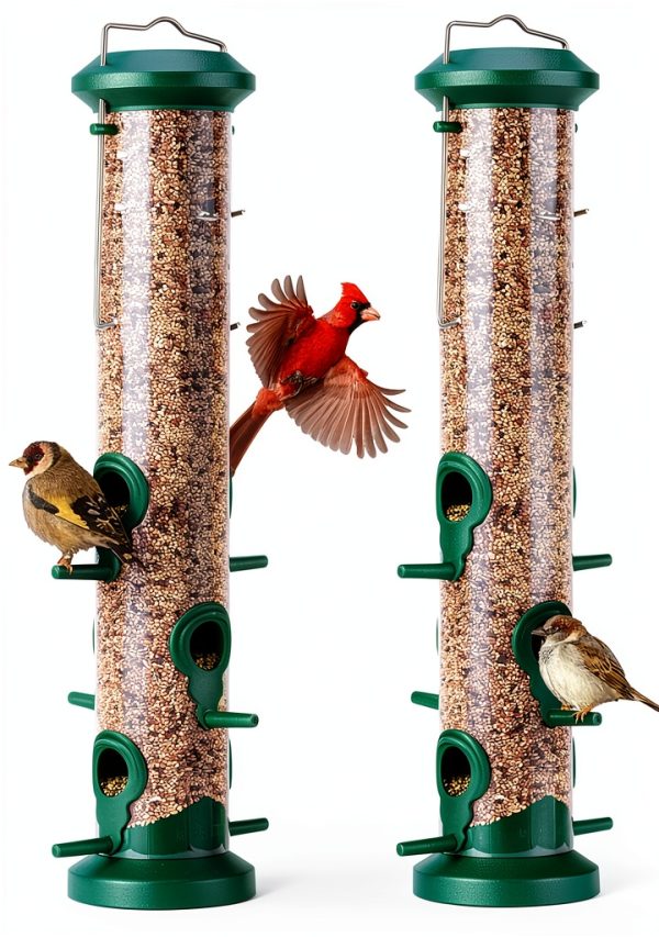 Kingsyard Bird Feeder Clear Tube 6 Ports Wildlife Garden-0
