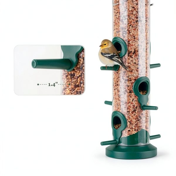 Kingsyard Bird Feeder Clear Tube 6 Ports Wildlife Garden-3