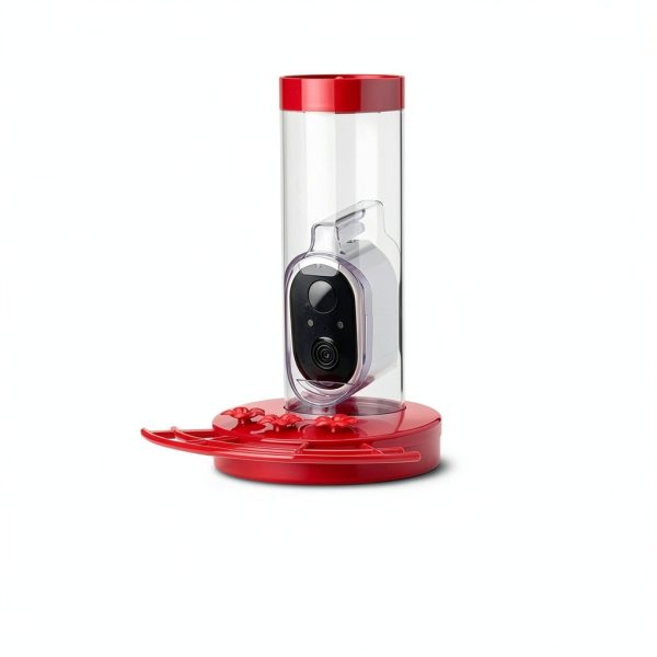 TT Nature Solar Hummingbird Feeder Camera Red Easy Refill-1