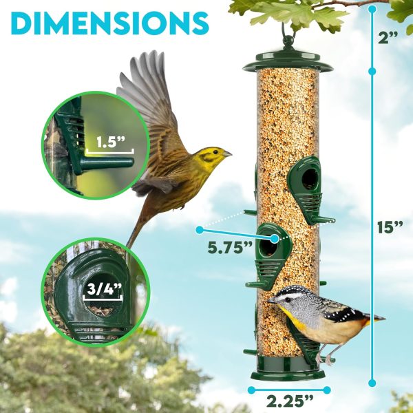 Gray Bunny Finch Bird Feeder Metal Squirrel Proof Outdoor-2