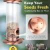iBorn Finch Bird Feeder Brushed Copper Heavy Duty Hanging-6