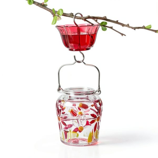 Kingsyard Hummingbird Feeder Glass Ant Bee Resistant Design-5