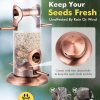iBorn Copper Bird Feeder Finch Seed Rust Resistant Hanging-4