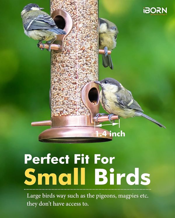 iBorn Copper Bird Feeder Finch Seed Rust Resistant Hanging-2