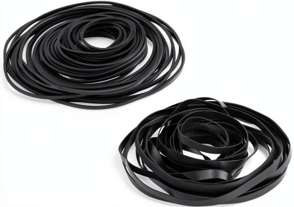 Recorder Rubber Belt Penitue E54416 Black 100-Pack Dual Widths-0