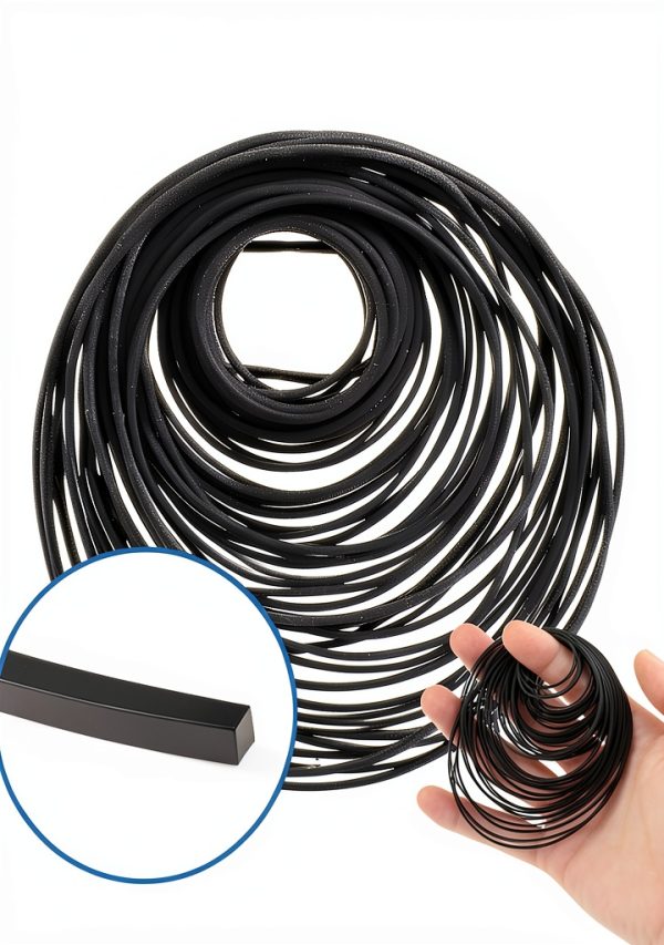 QfwdfcTrenz Tape Recorder Belt 100 Pack 4mm Flat & 1mm Square Rubber-3