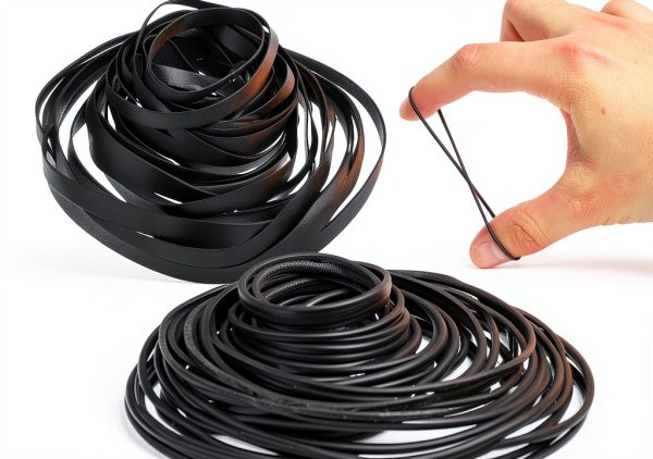 QfwdfcTrenz Tape Recorder Belt 100 Pack 4mm Flat & 1mm Square Rubber-0