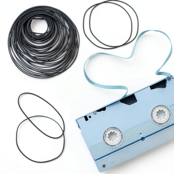 QfwdfcTrenz Tape Recorder Belt 100 Pack 4mm Flat & 1mm Square Rubber-6