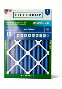 Air Filter Filterbuy 20x25x4 MERV 13 HVAC Furnace Blue 2 Pack-0
