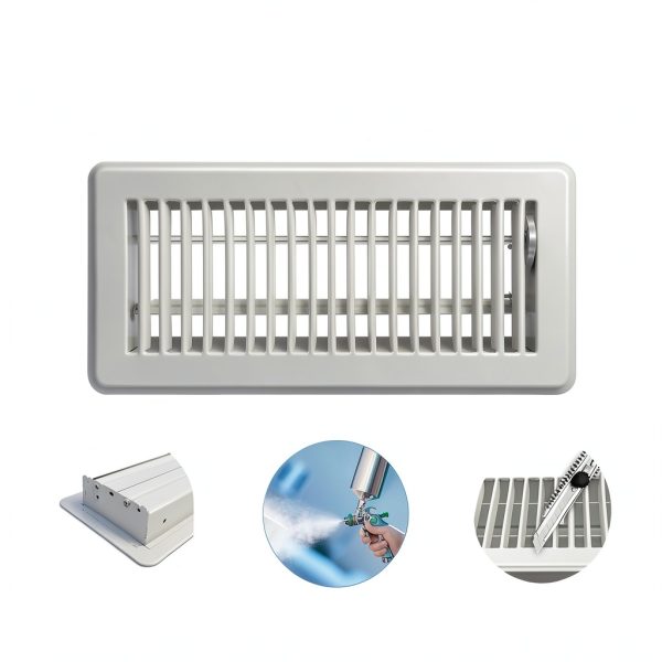 4" x 10" Floor Register Steel Walkable Vent Howeall White 4x10-2