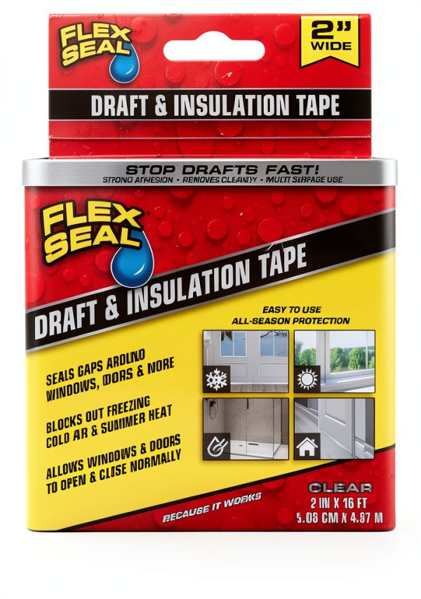 Flex Seal Draft and Insulation Tape Clear 2in x 16ft Rubberized-0