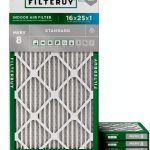 Filterbuy 16x25x1 Air Filter MERV 8 Essential Dust & Allergy Defense (4-Pack), Electrostatic Pleated HVAC AC Furnace Filters Replacement, Made in USA (Actual Size: 15.50 x 24.50 x 0.75)-0