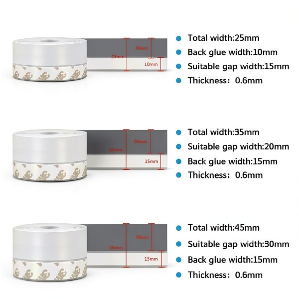 TAROSE Weather Stripping, Silicone Door Seal Strip Door, Window, Transparent 16 Feet Long (Width 25mm)-1
