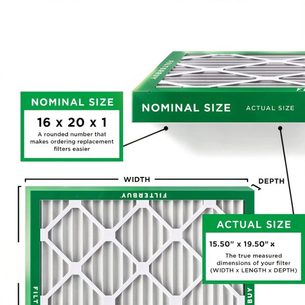 Filterbuy 16x20x1 Air Filter MERV 11 Superior Pet & Allergy Defense (4-Pack), Electrostatic Pleated HVAC AC Furnace Filters Replacement, Made in USA (Actual Size: 15.50 x 19.50 x 0.75)-1