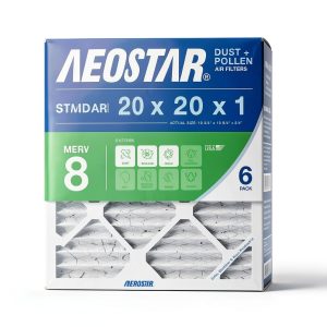 Aerostar 20x20x1 MERV 8 Air Filter 6 Pack – USA Made, High Efficiency-0
